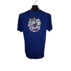 Vintage Y2K Santa Cruz Floral Logo Tshirt Mens L Blue